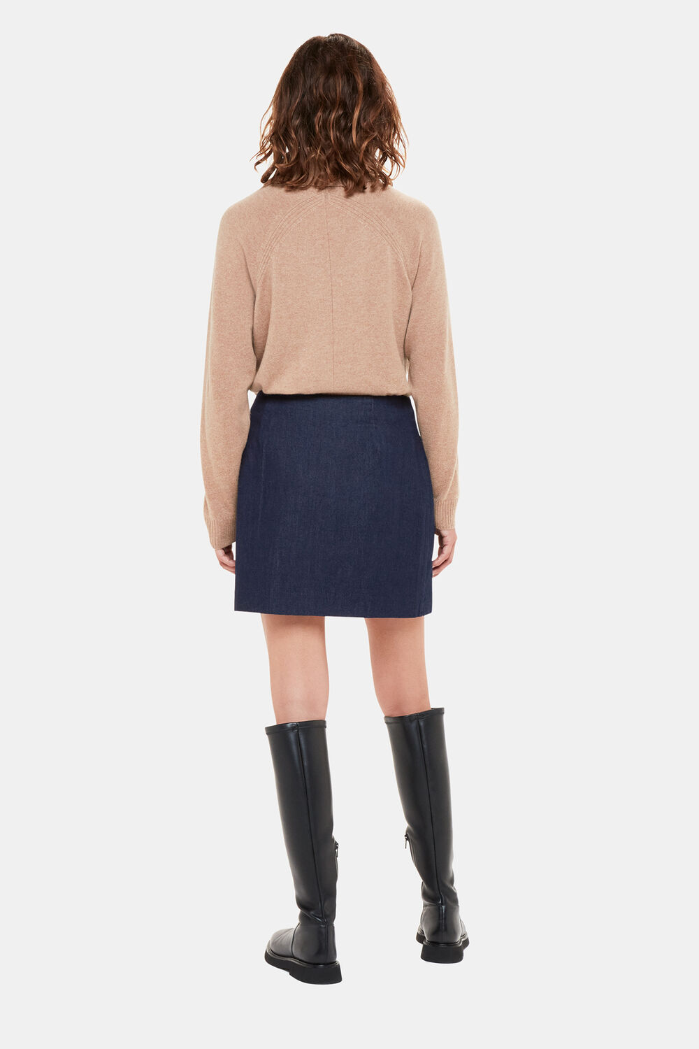 Indigo Denim Wrap Mini Skirt