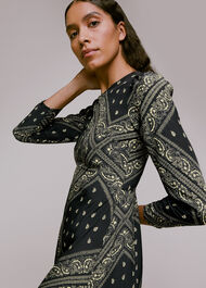 Bandana Print Midi Dress