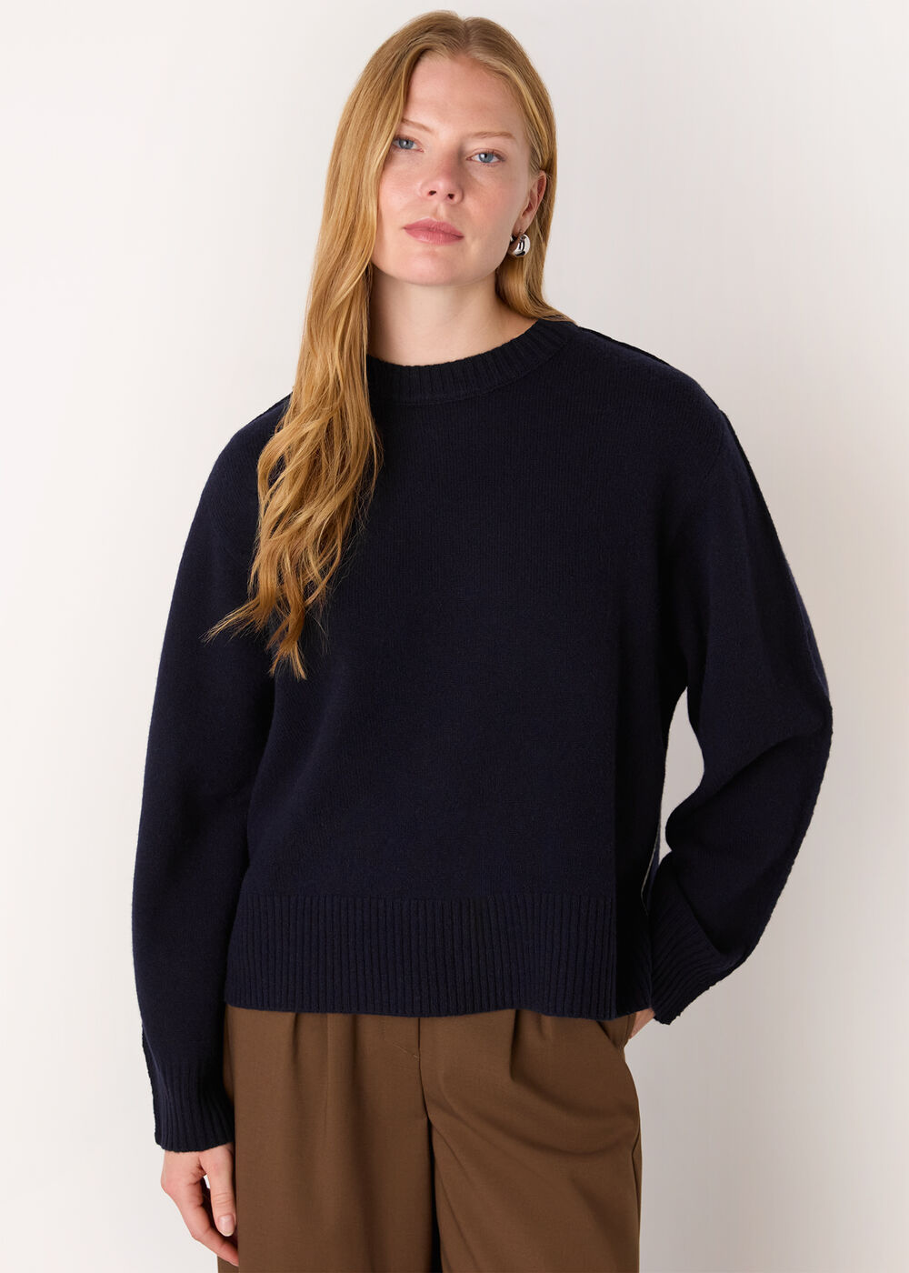Side Stripe Detail Wool Knit