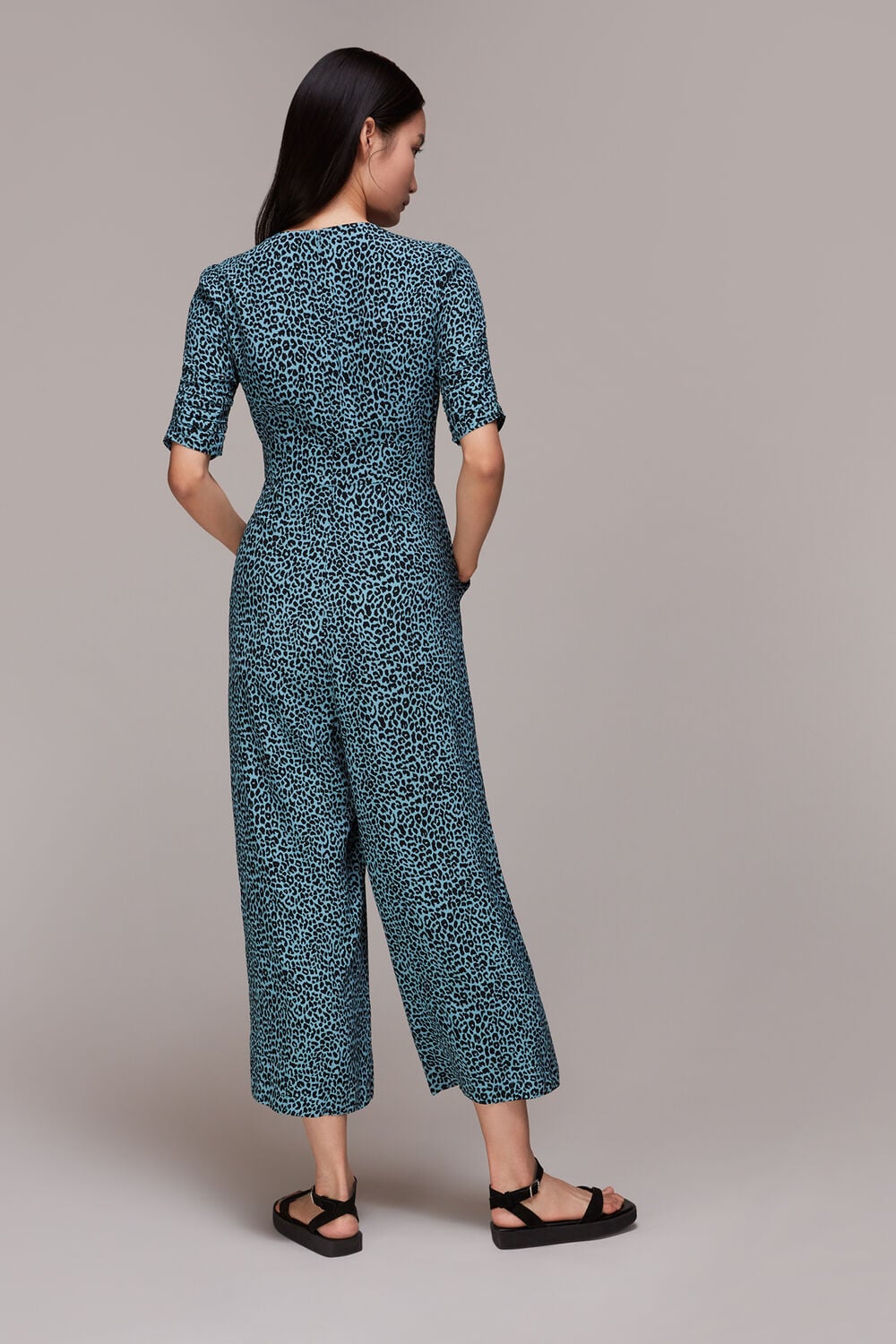 Contrast Leopard Jumpsuit