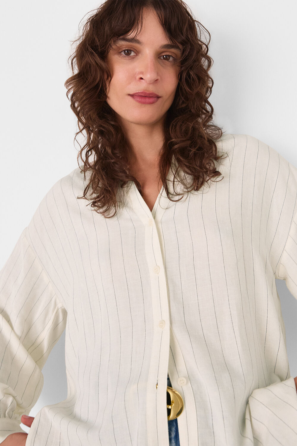 Stripe Long Sleeve Blouse