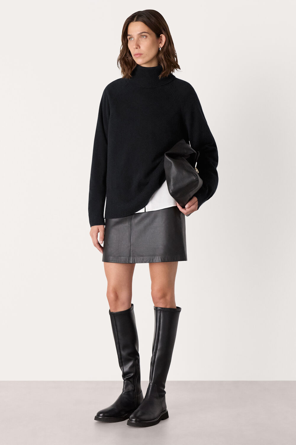 Black Cashmere Turtleneck Sweater