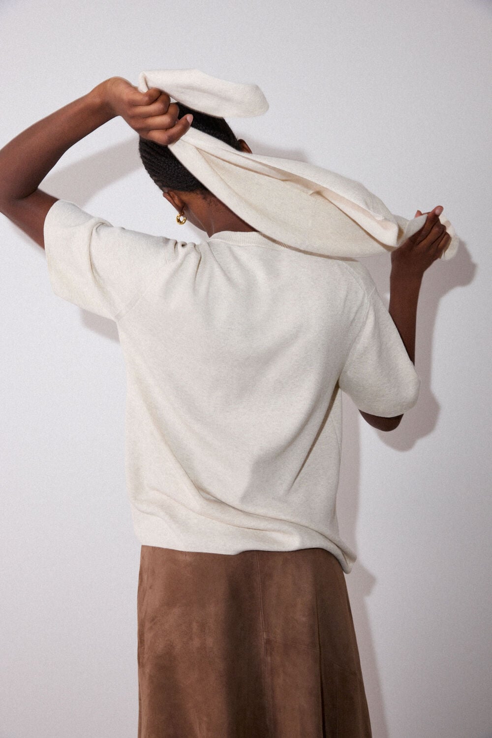 Oatmeal Fine Knit T-Shirt