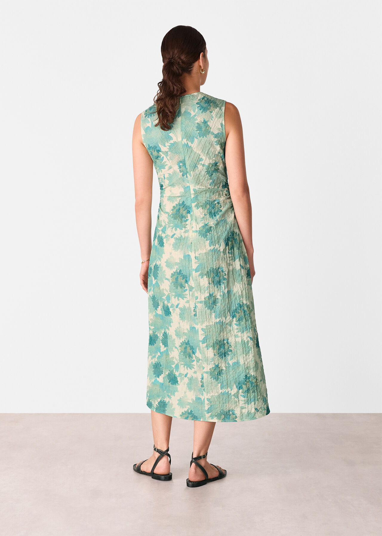 Floral Textured Midi Dress