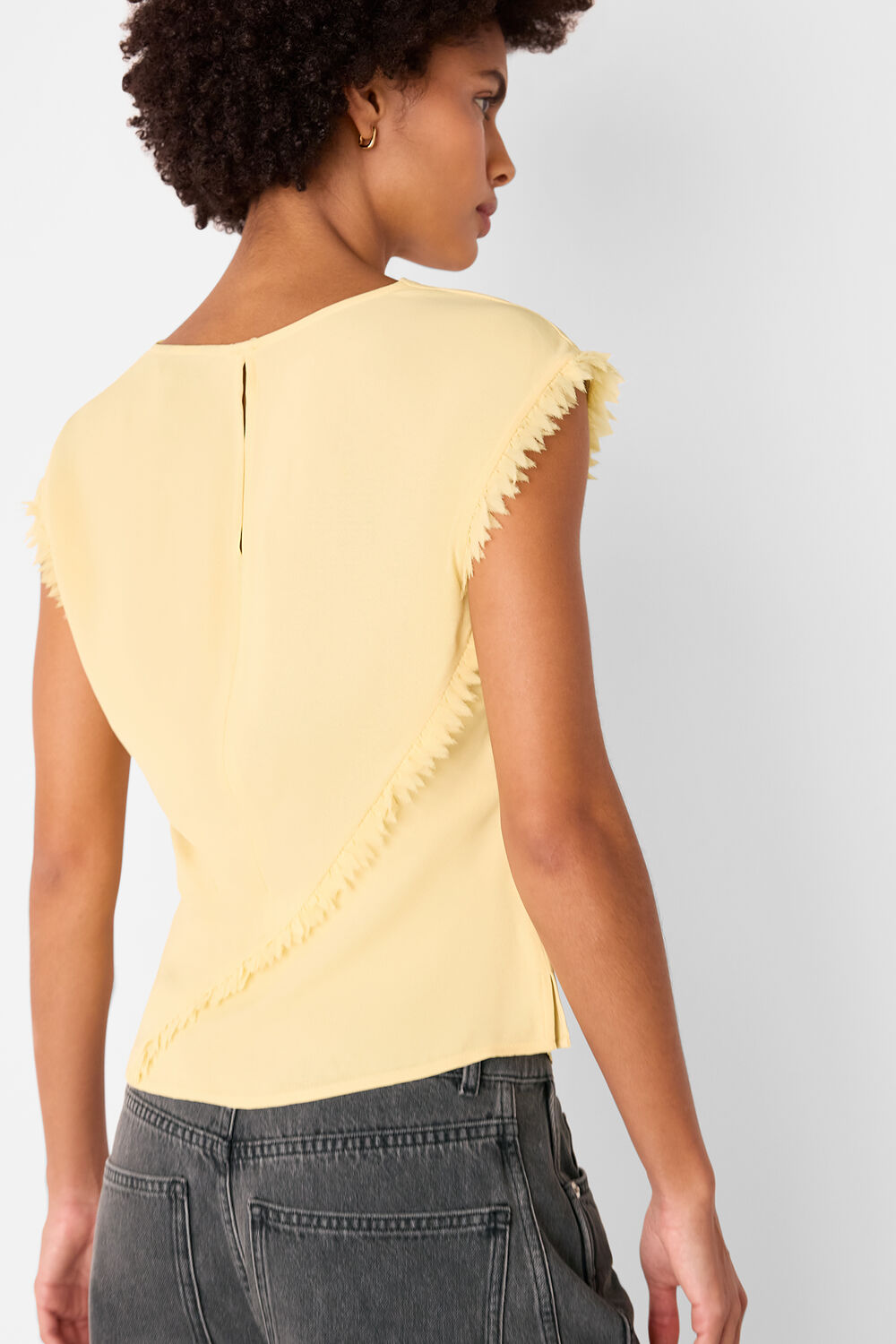 Toril Textured Trim Detail Top