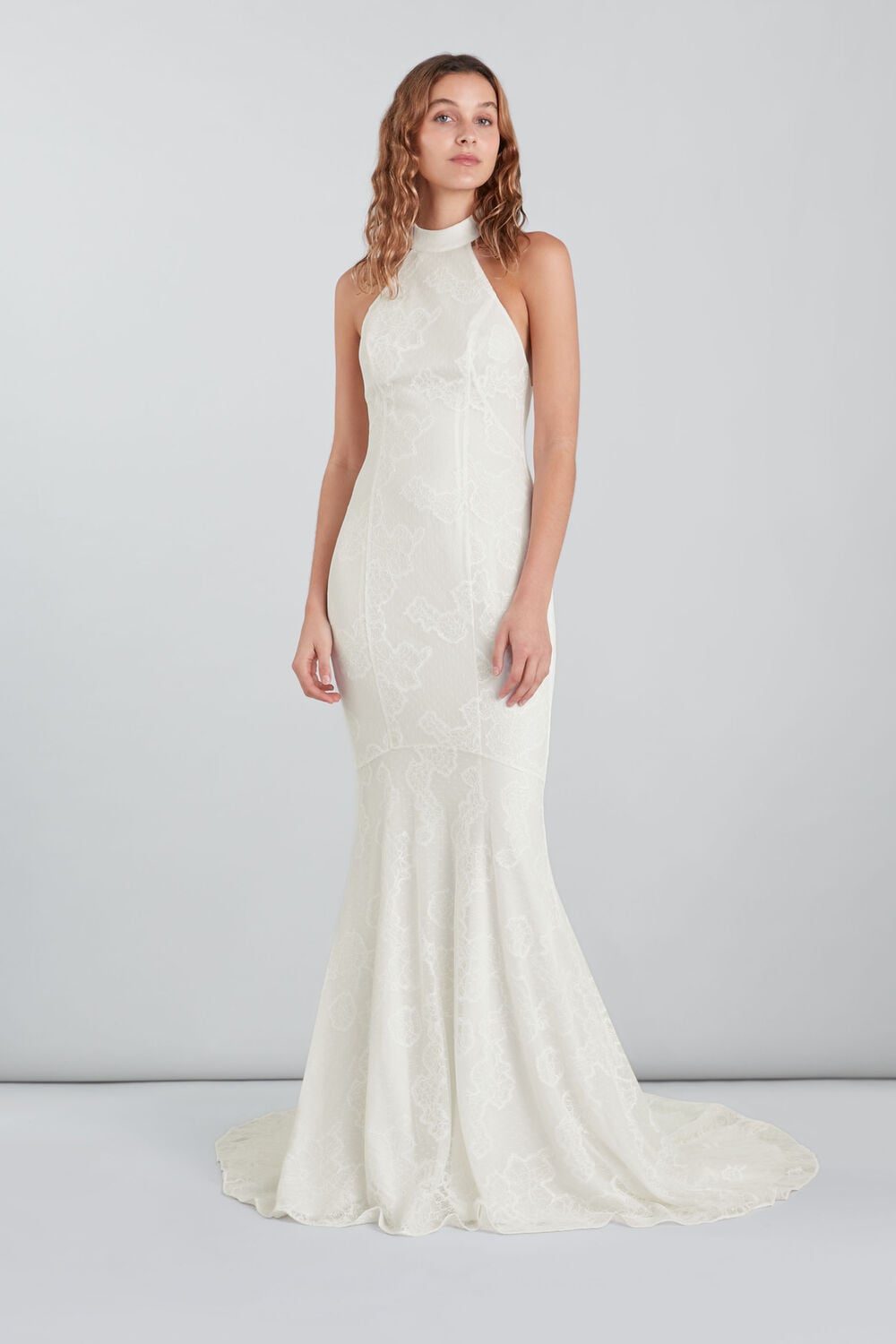 Ivory Maria Halter Wedding Dress