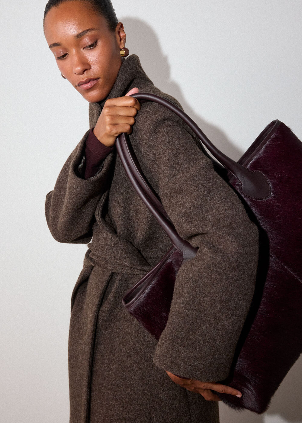 Morgana Wool Funnel Wrap Coat