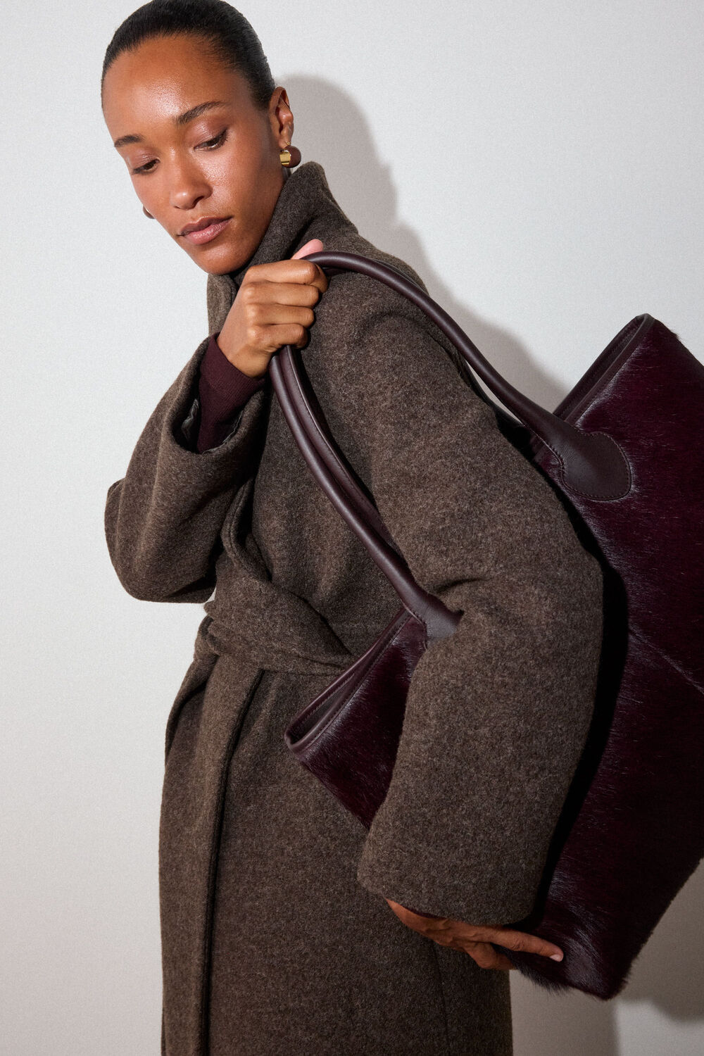 Morgana Wool Funnel Wrap Coat