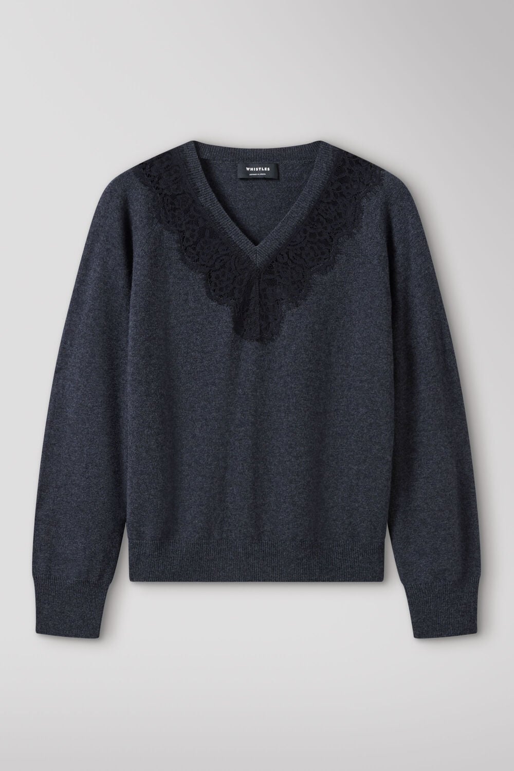 Wool Mix Lace Trim Knit