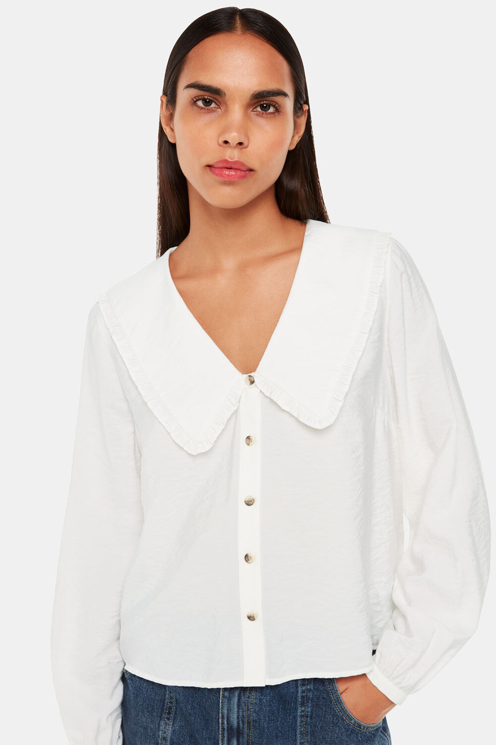 Oversized Collar Detail Top