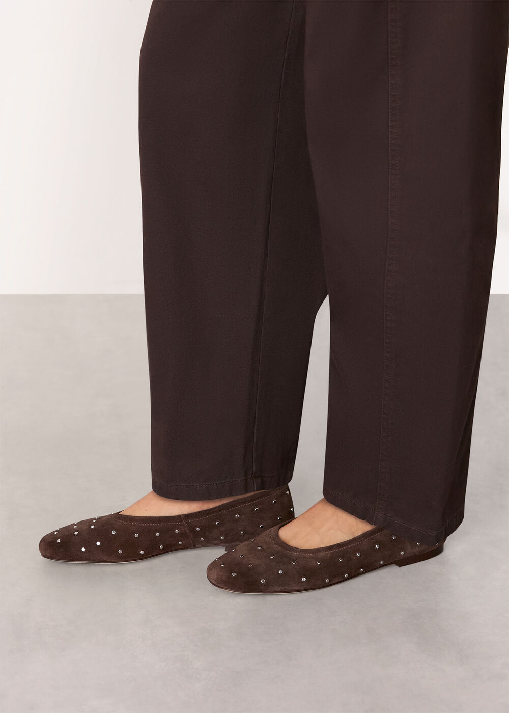 Karina Suede Stud Ballet Pump