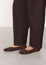 Karina Suede Stud Ballet Pump