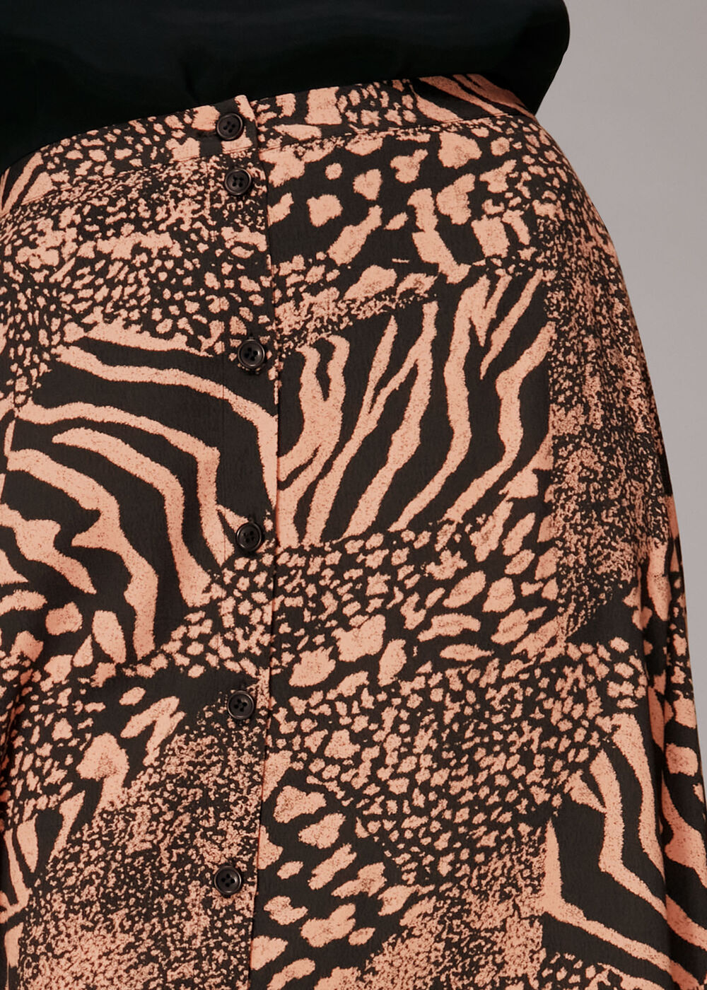 Patchwork Animal Button Skirt