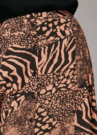 Patchwork Animal Button Skirt