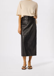 Jamie Leather Midi Skirt