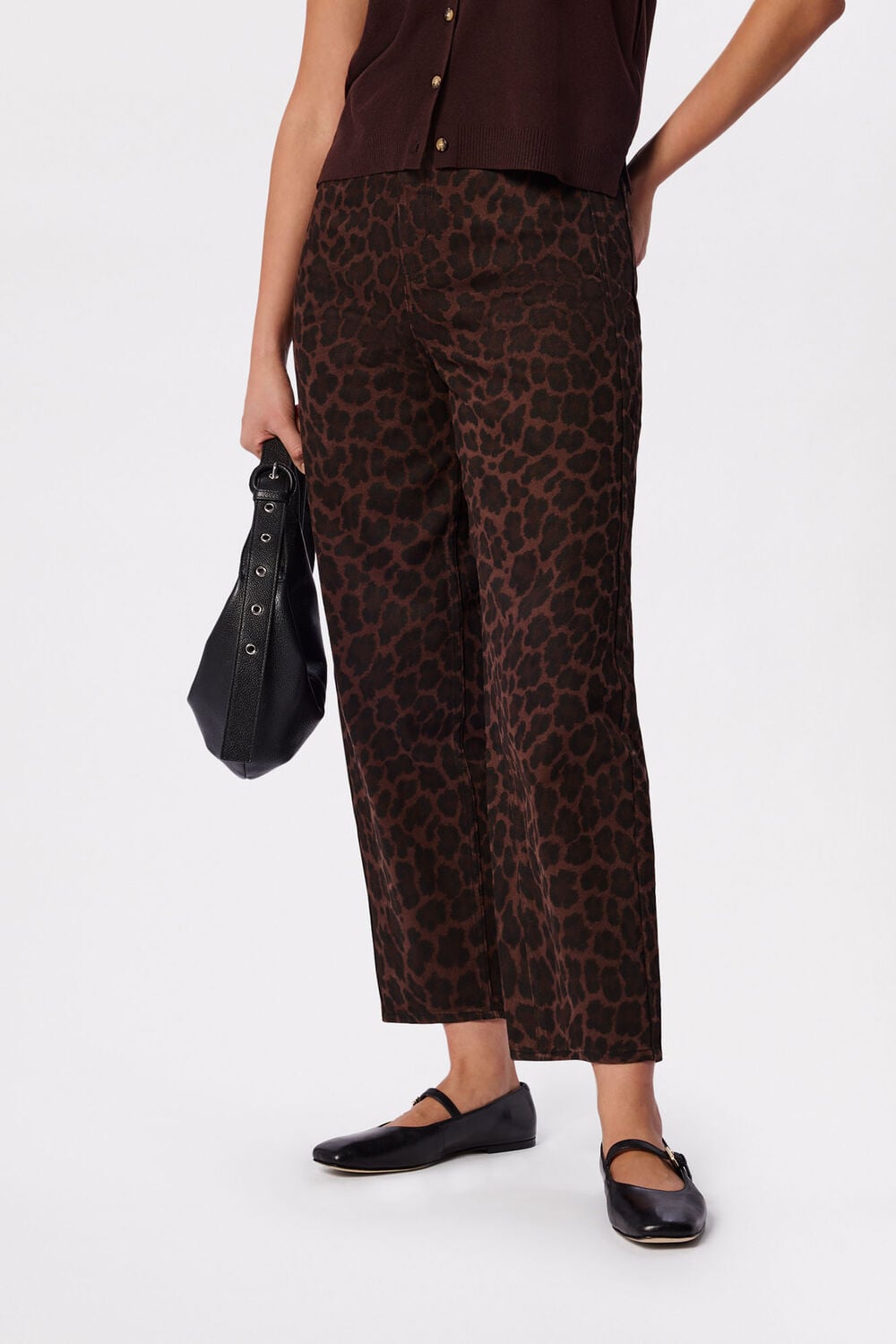 Leopard Print Barrel Jean