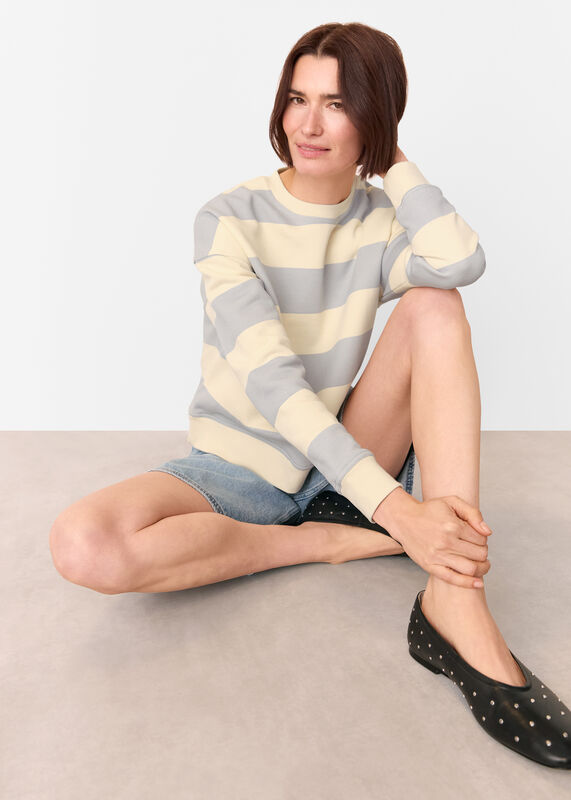 Blue Wide Stripe Sweat