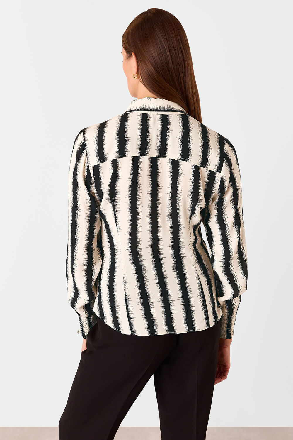 Ivory Petite Hazy Stripe Fitted Shirt