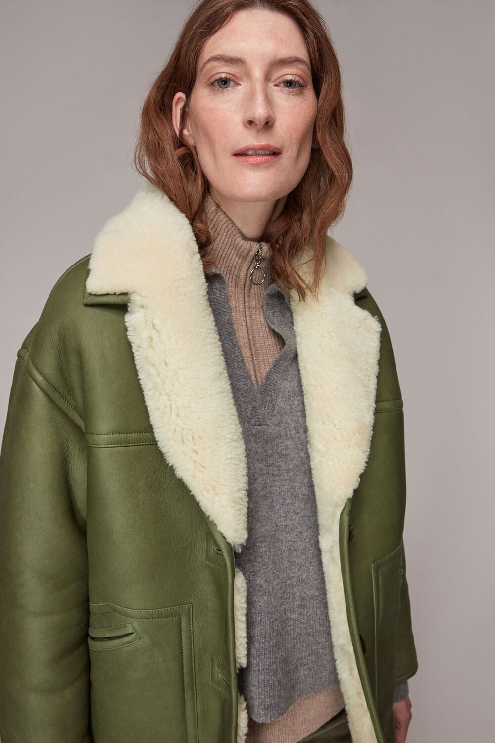 Green Fia Shearling Jacket