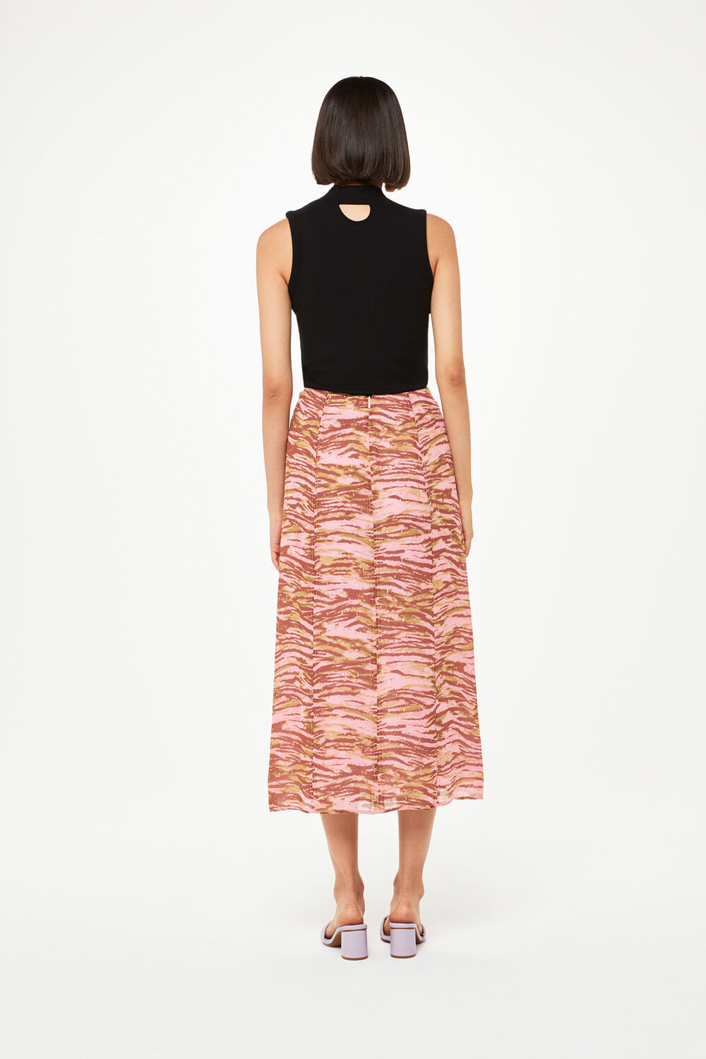 Pink Clouded Tiger Button Skirt