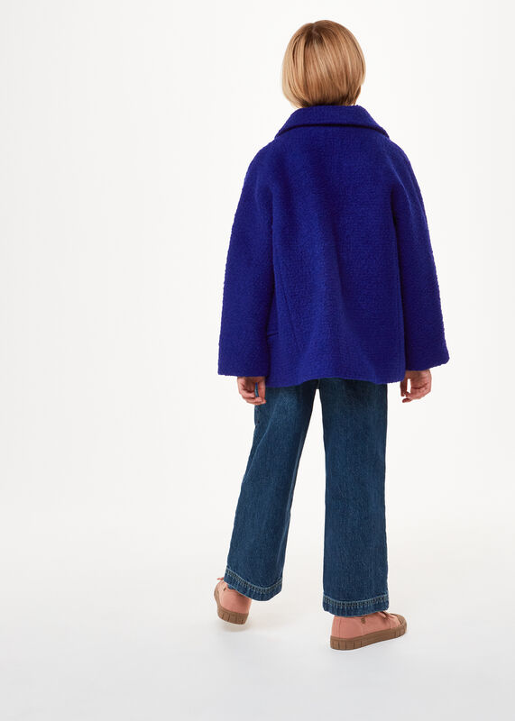 Blue Daisy Boucle Coat