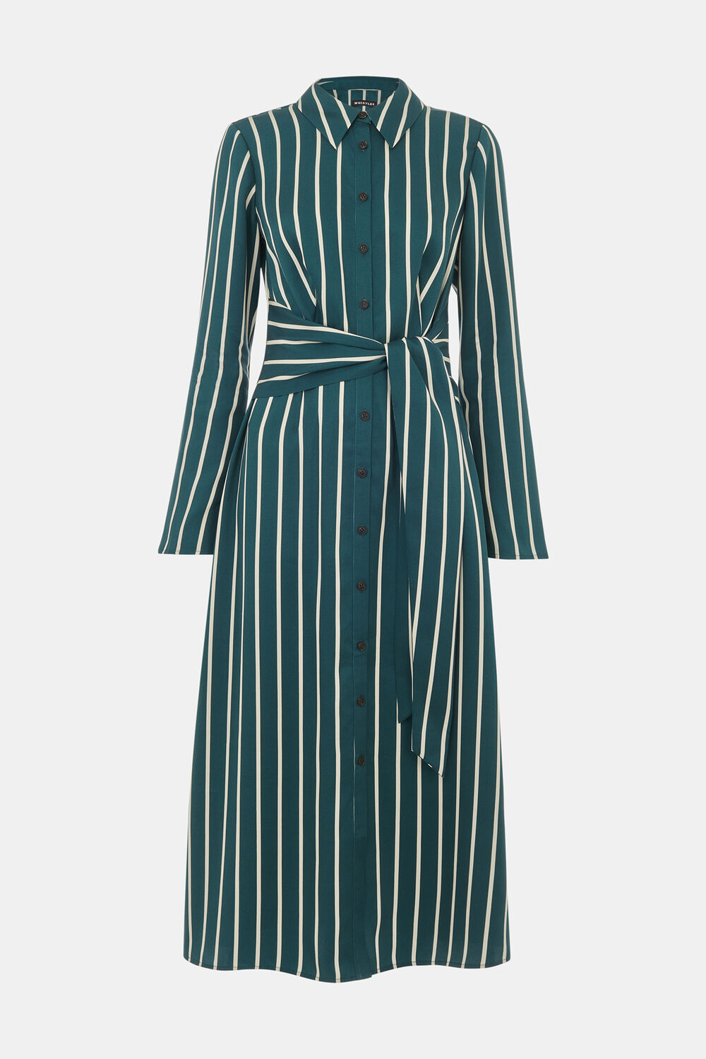 Green Petite Alex Stripe Shirt Dress