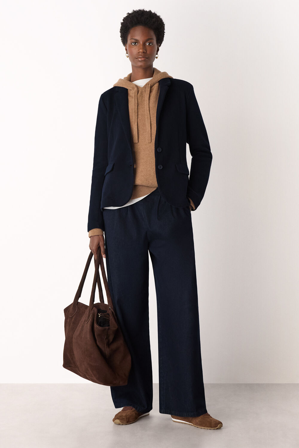 Navy Slim Jersey Jacket