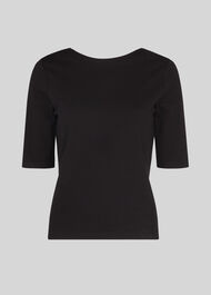 Scoop Back Top Black