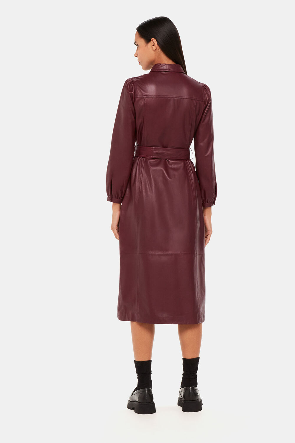 Phoebe Leather Shirt Dress