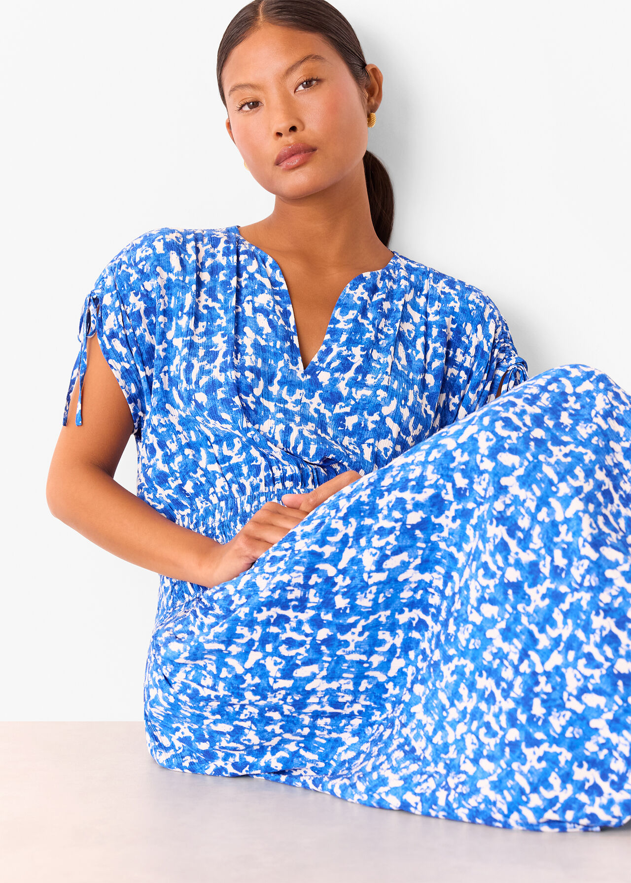 Petite Brushed Stroke Midi Dress