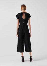 Mia Satin Mix Jumpsuit Black