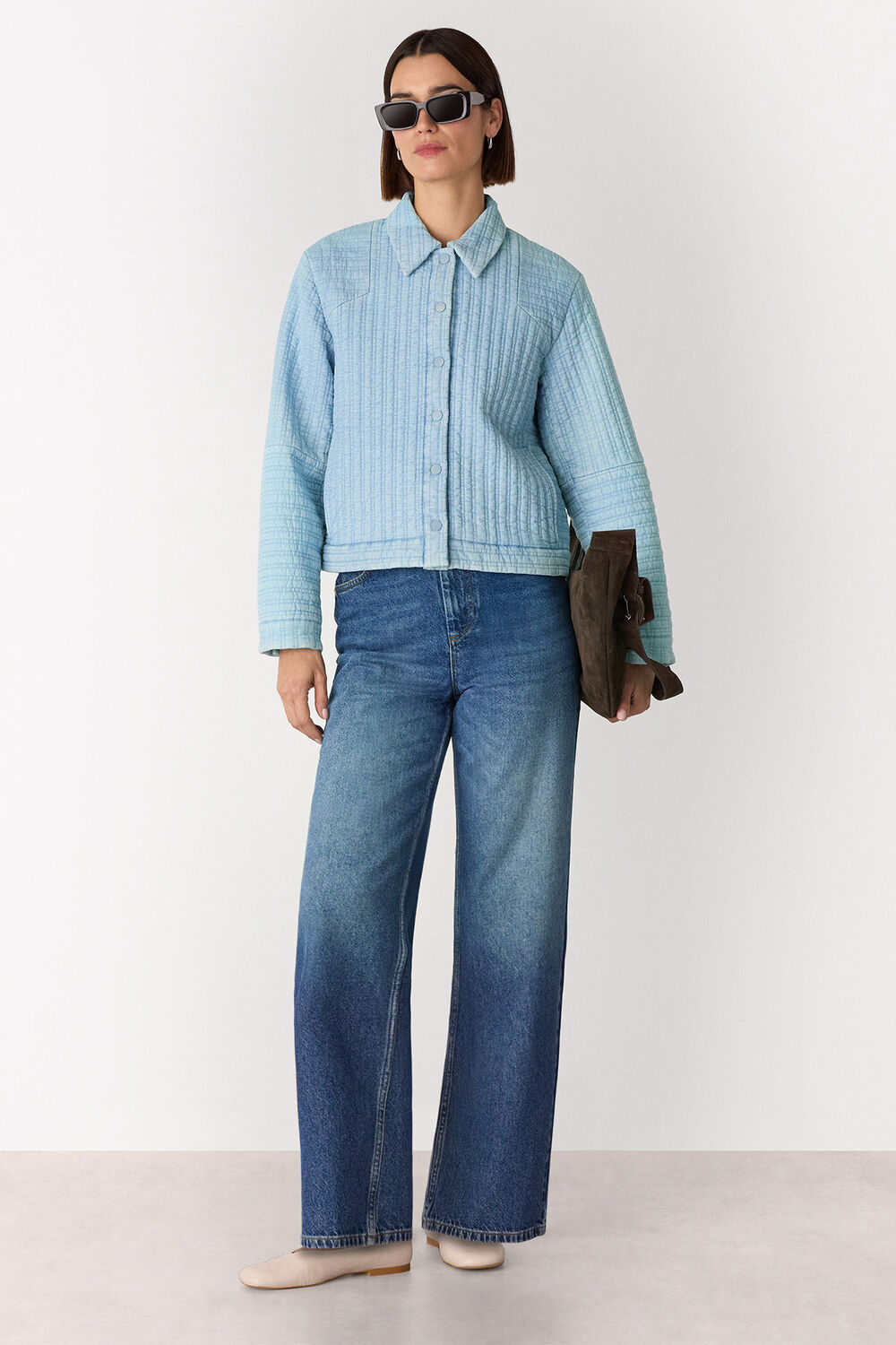 Cotton Quilted Chambray Jacket