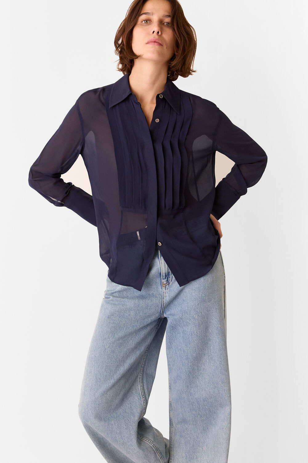 Maya Pintuck Detail Blouse