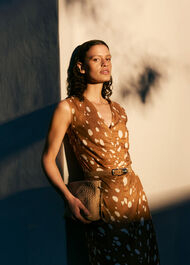 Deer Spot Viscose Midi Dress