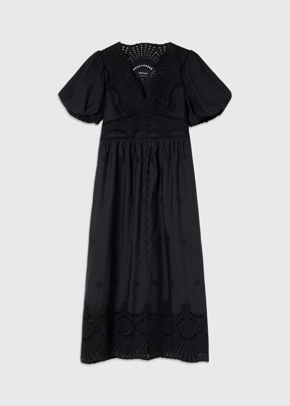 Petite Cotton Broderie V Neck Dress