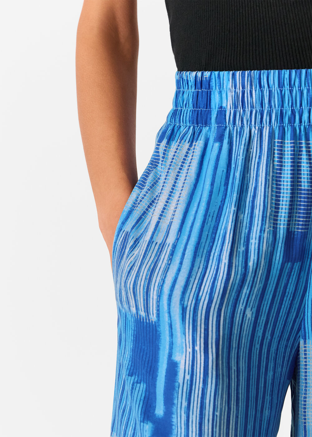 Stripe Print Cropped Trouser