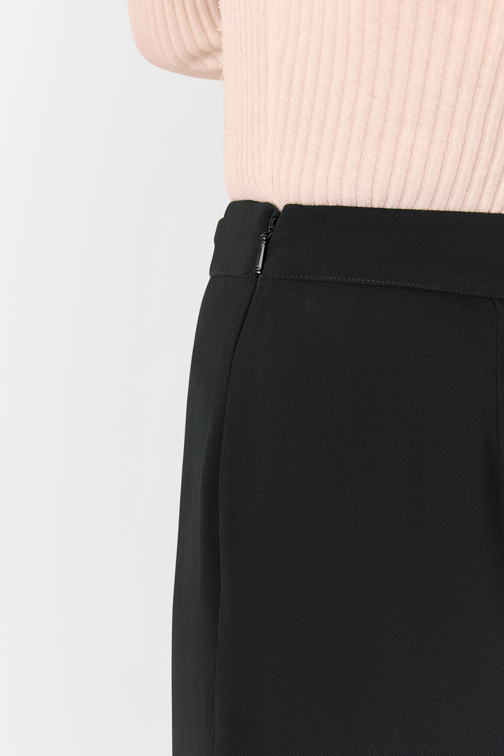 Black Corinna Belted Crepe Trouser