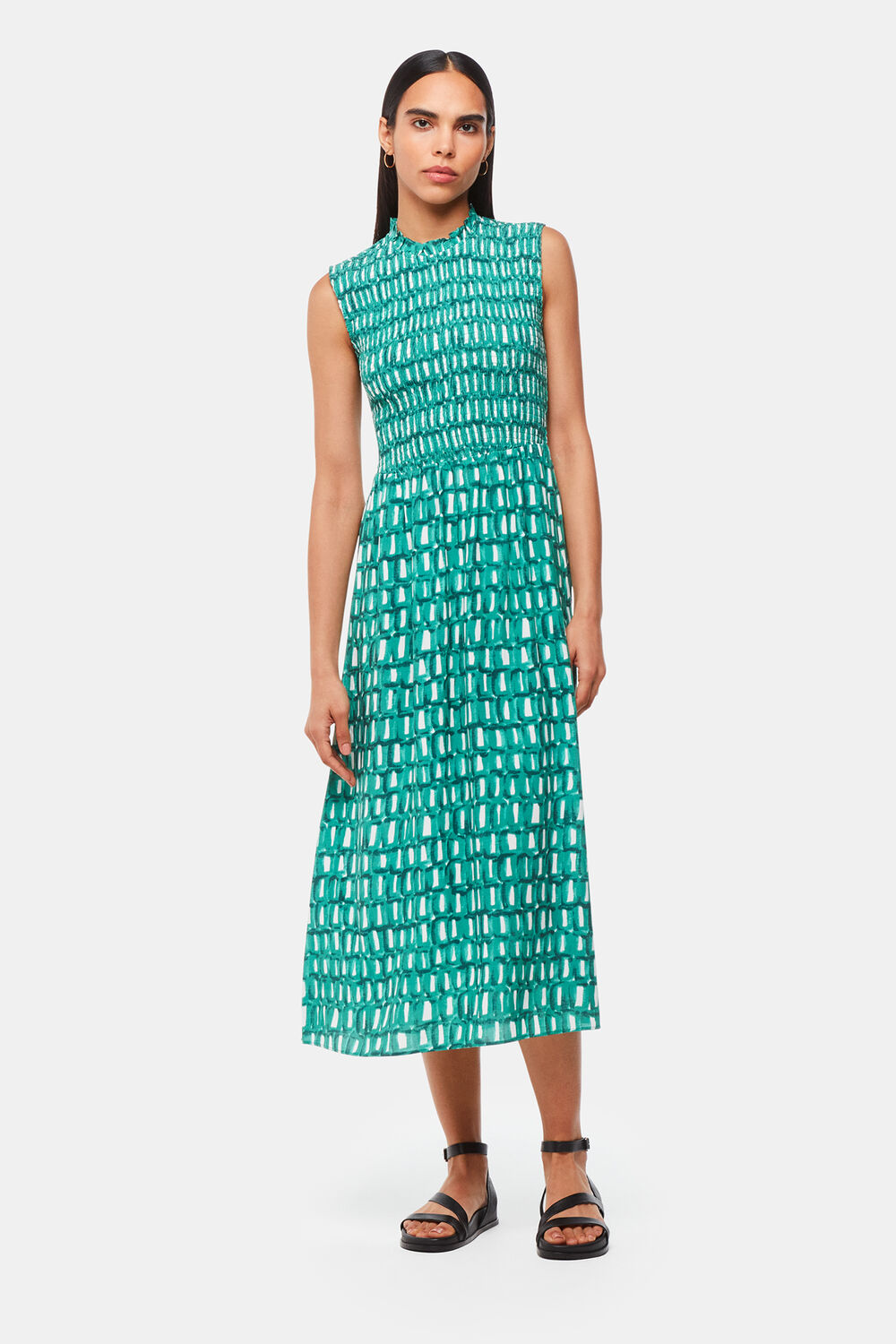 Green Linked Smudge Heidi Dress