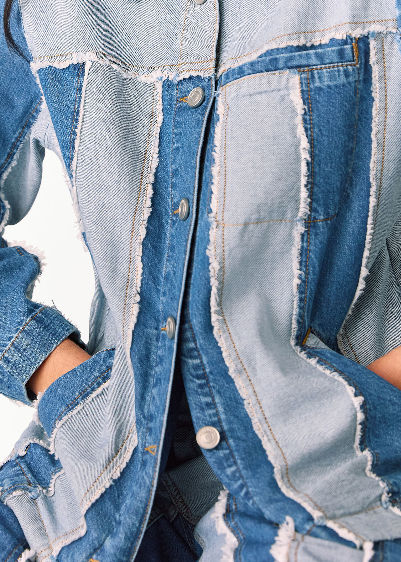 Denim Vertical Stripe Jacket