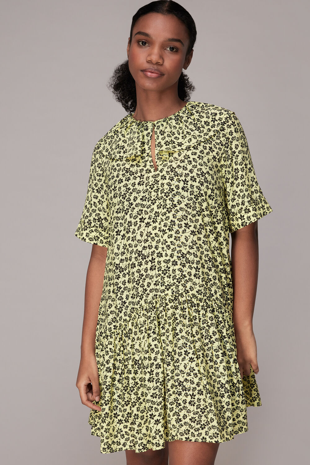 Yellow Buttercup Floral Print Dress