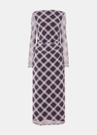 Check Mesh Dress