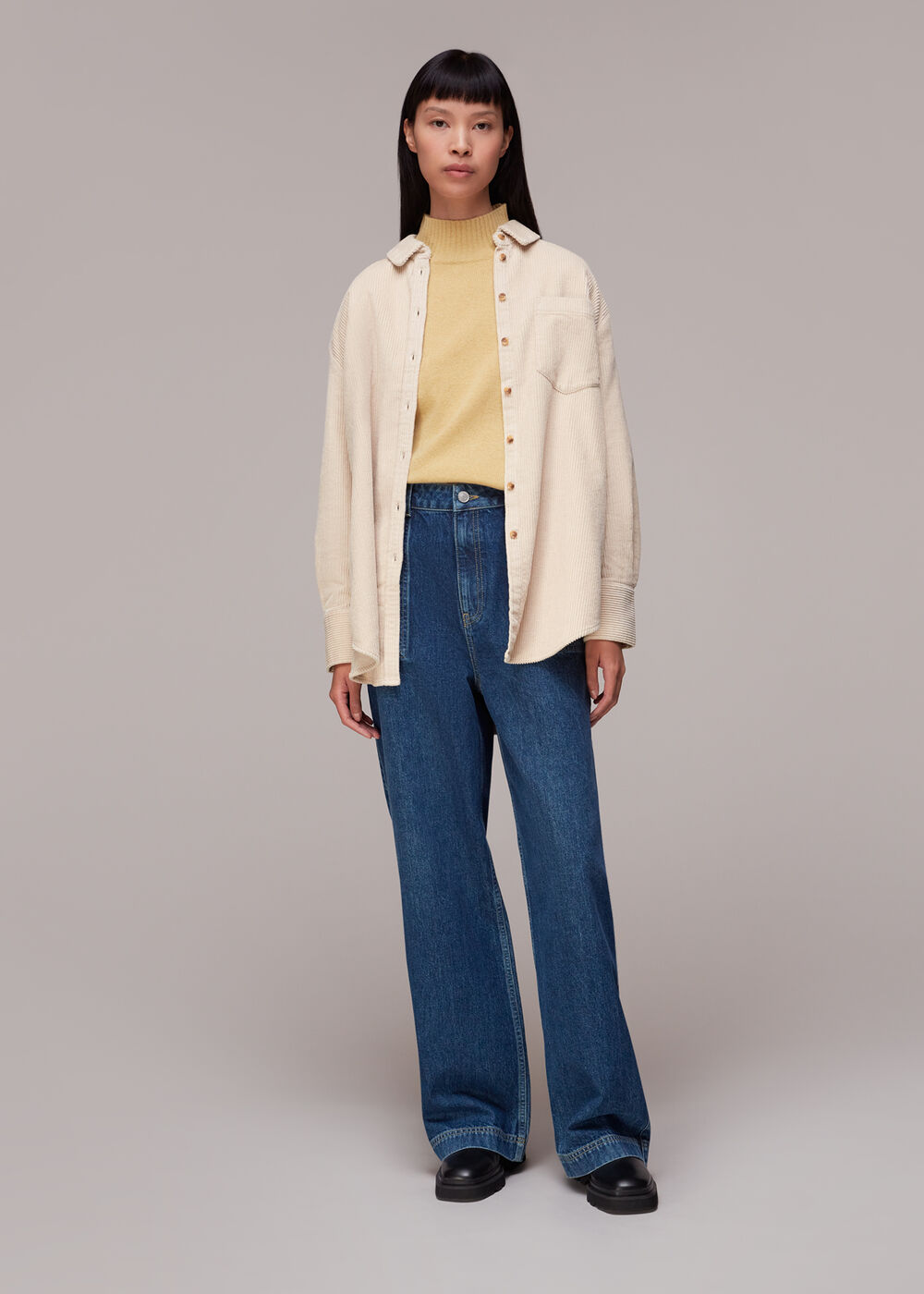 Ivory Lucie Corduroy Oversized Shirt