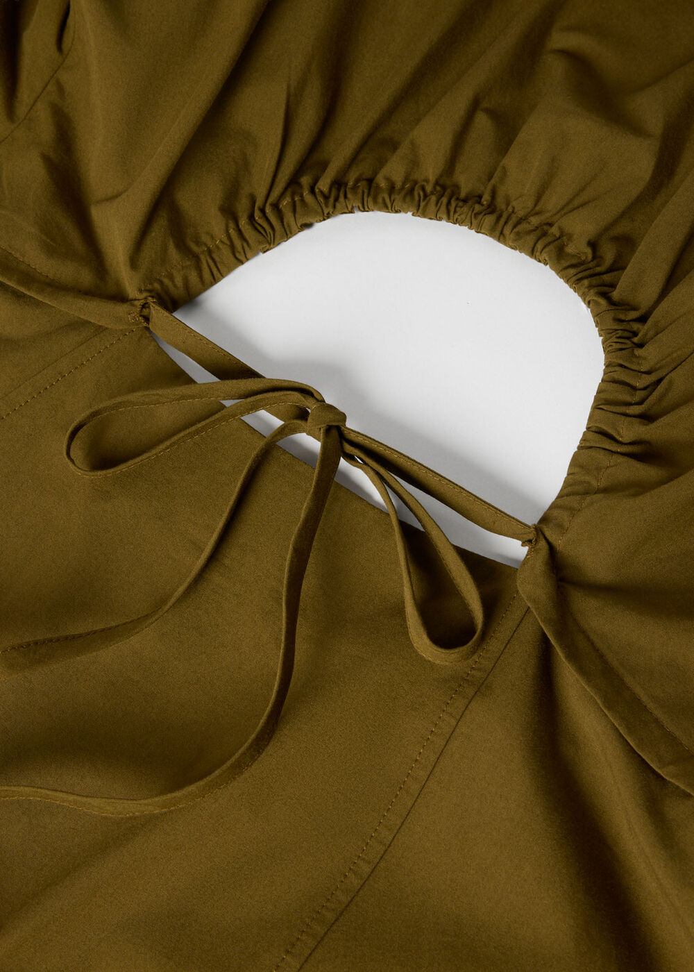 Cut Out Back Poplin Midi Dress