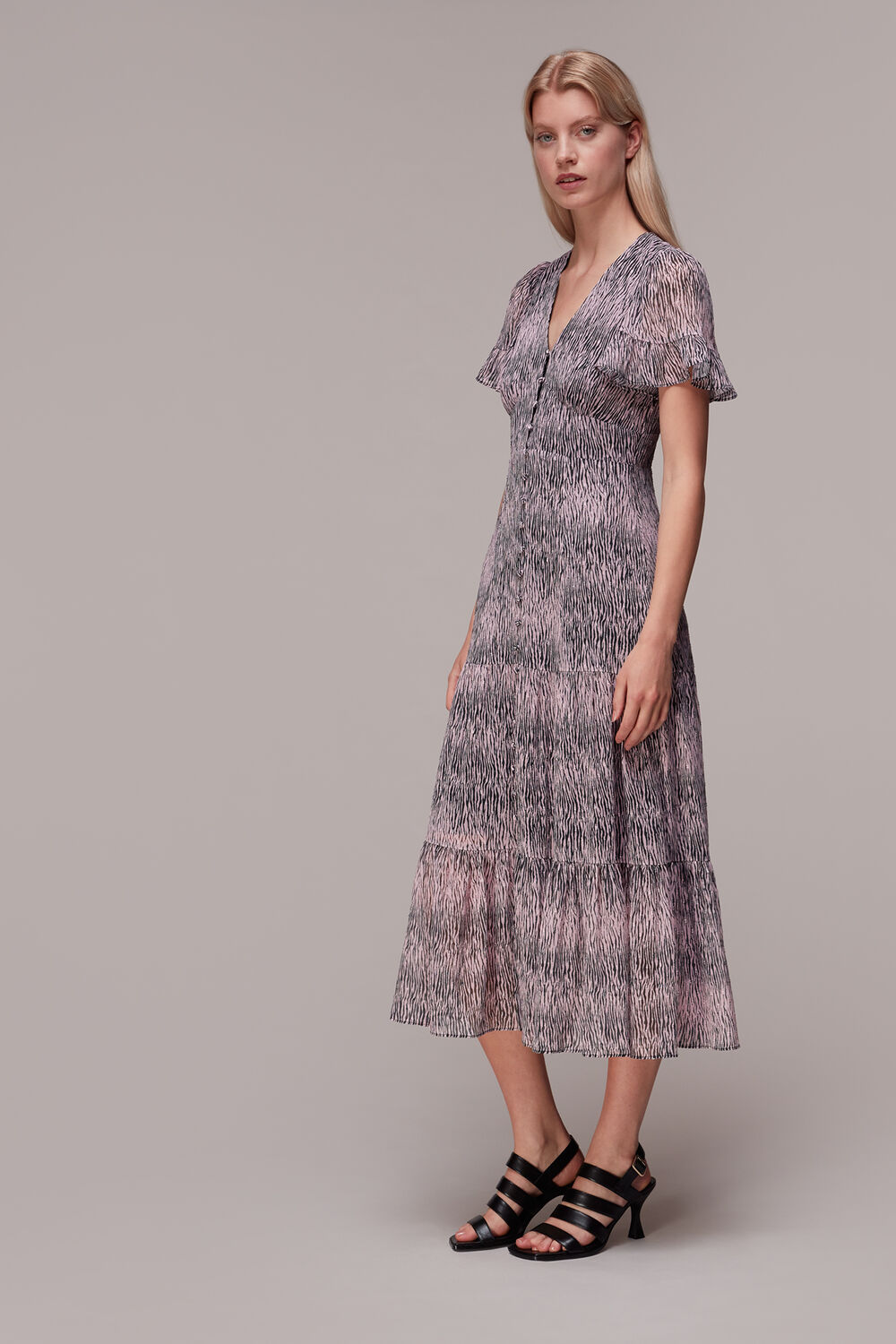 Pink Tiger Dobby Midi Dress