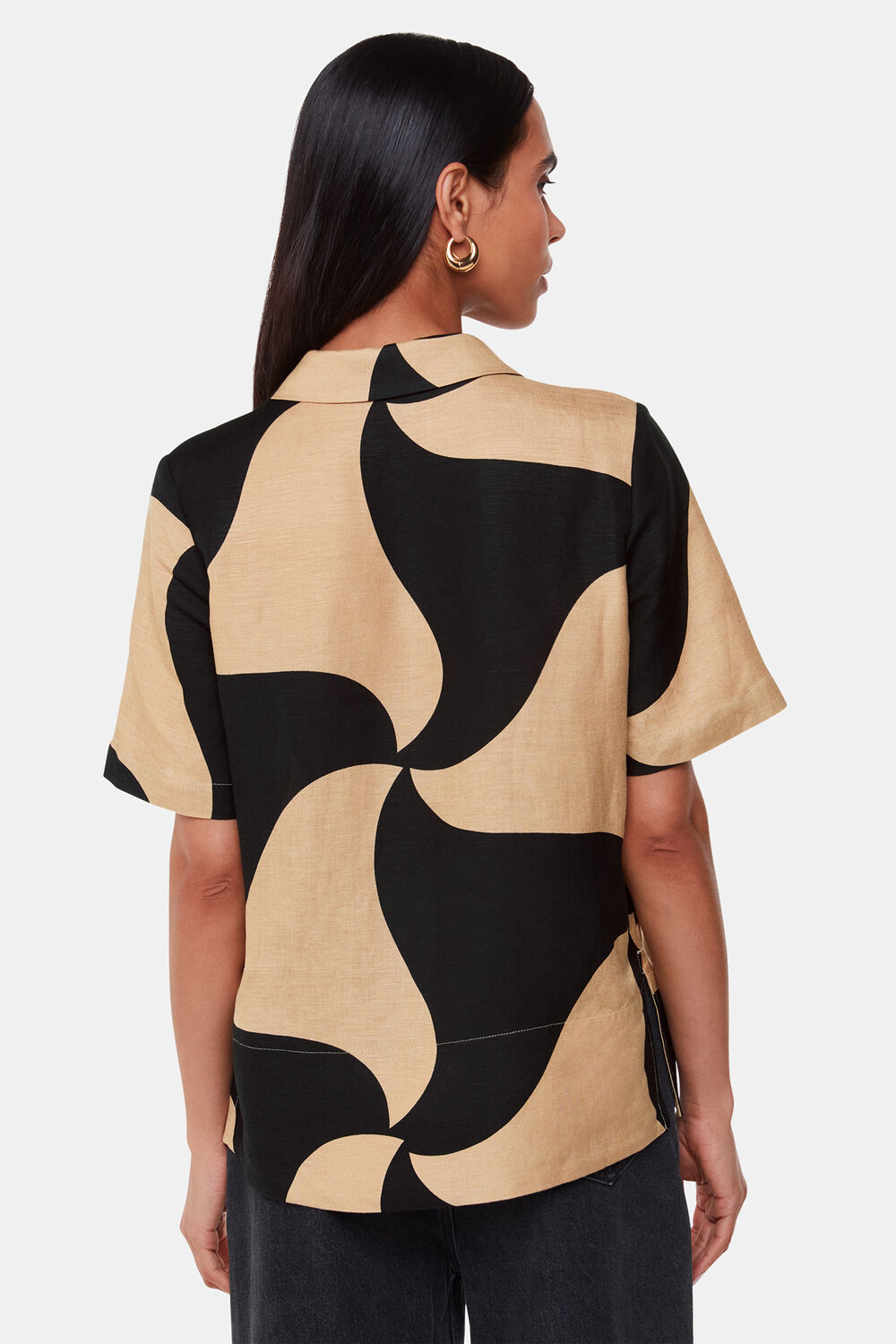Swirl Linen Blend Shirt