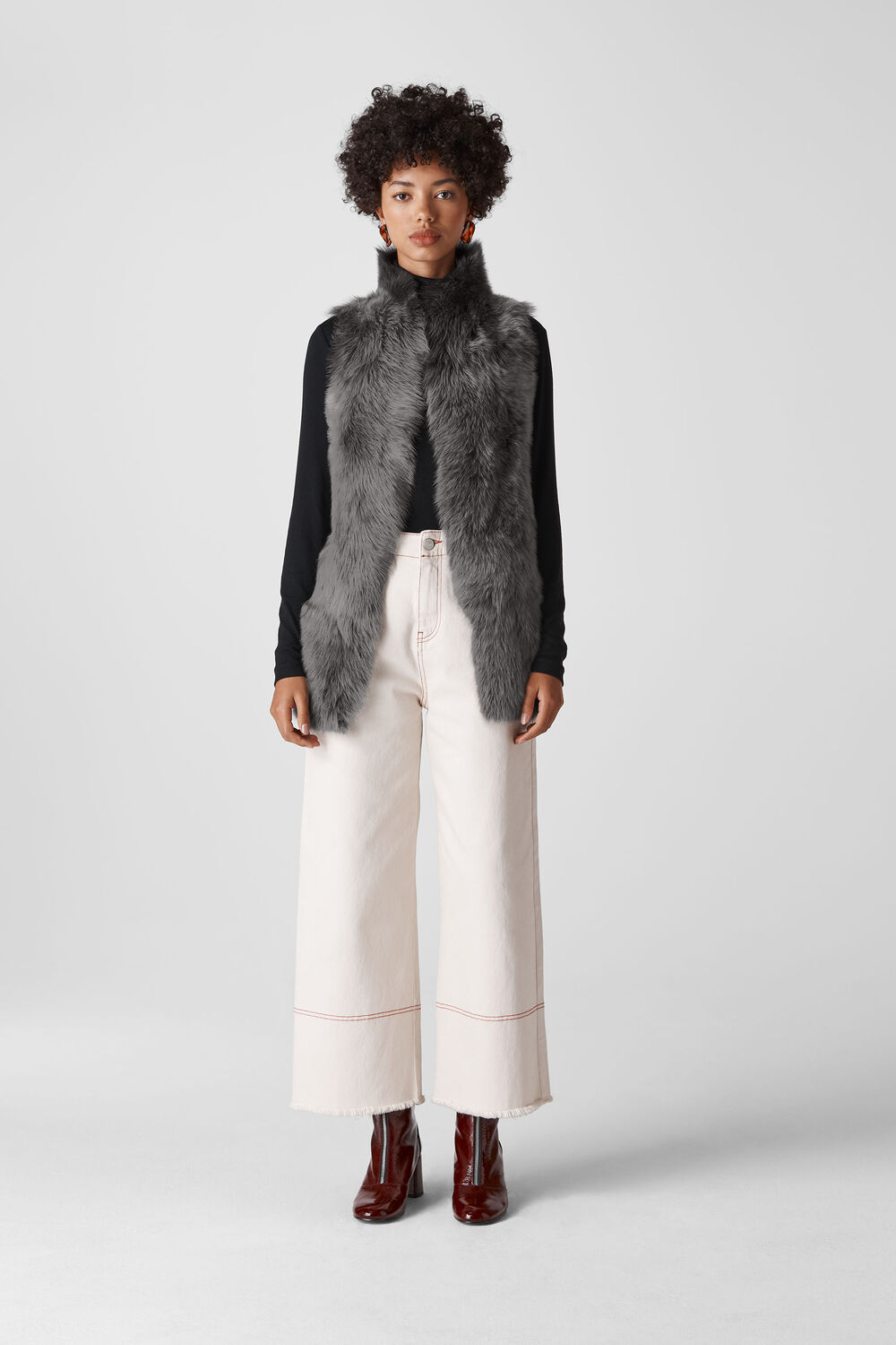 Grey Sheepskin Reversible Gilet
