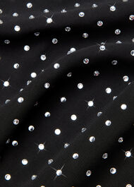 Hot Fix Sheer Sleeve Blouse