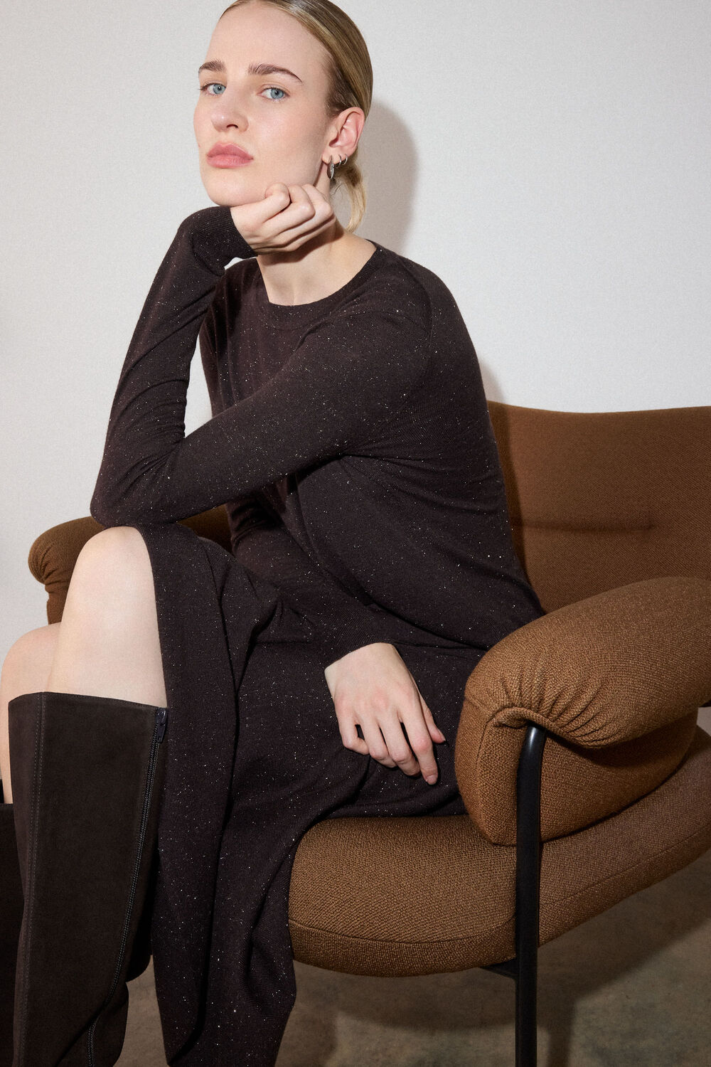 Brown Annie Sparkle Crew Neck