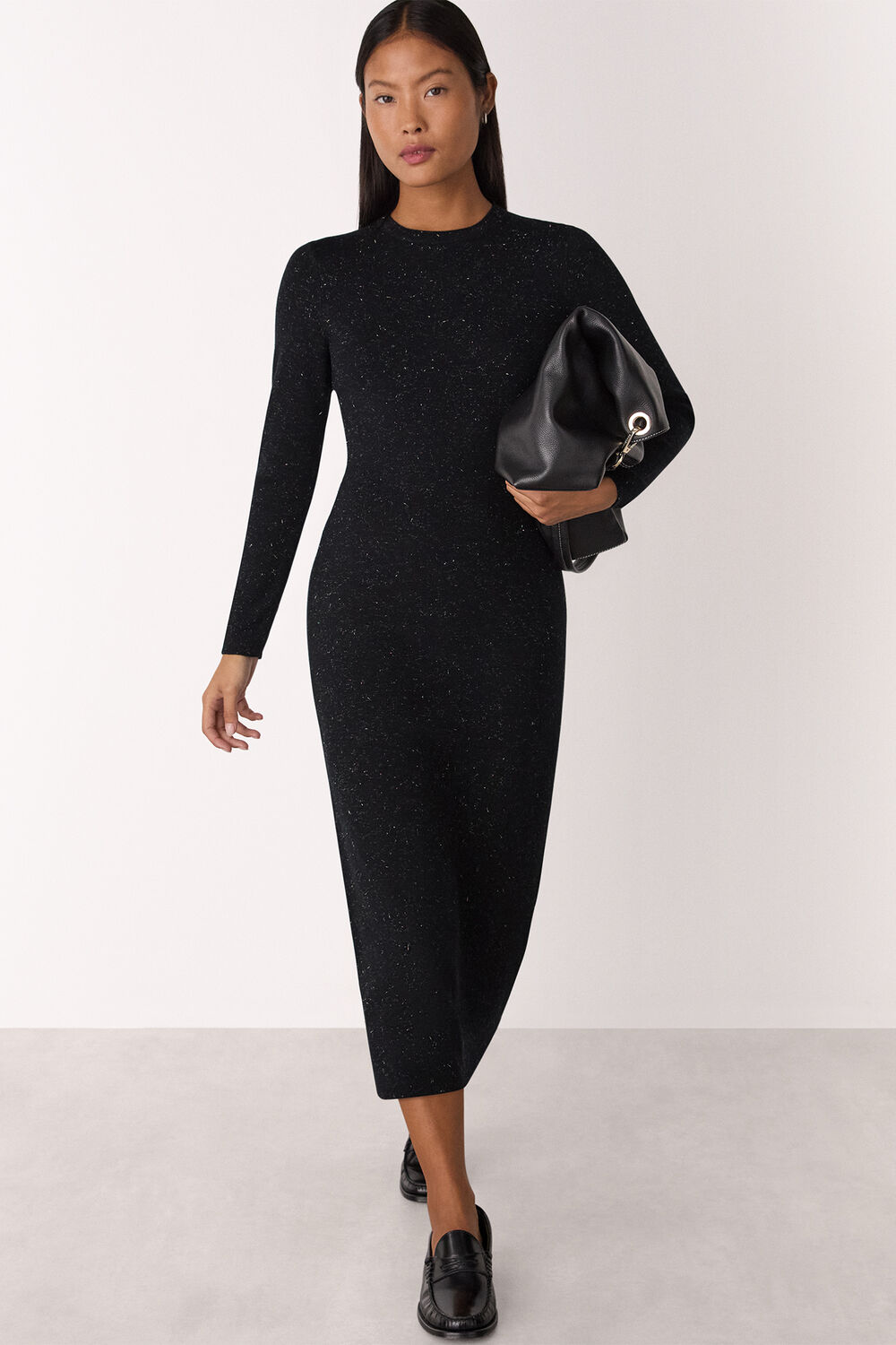 Black Petite Annie Sparkle Knit Dress