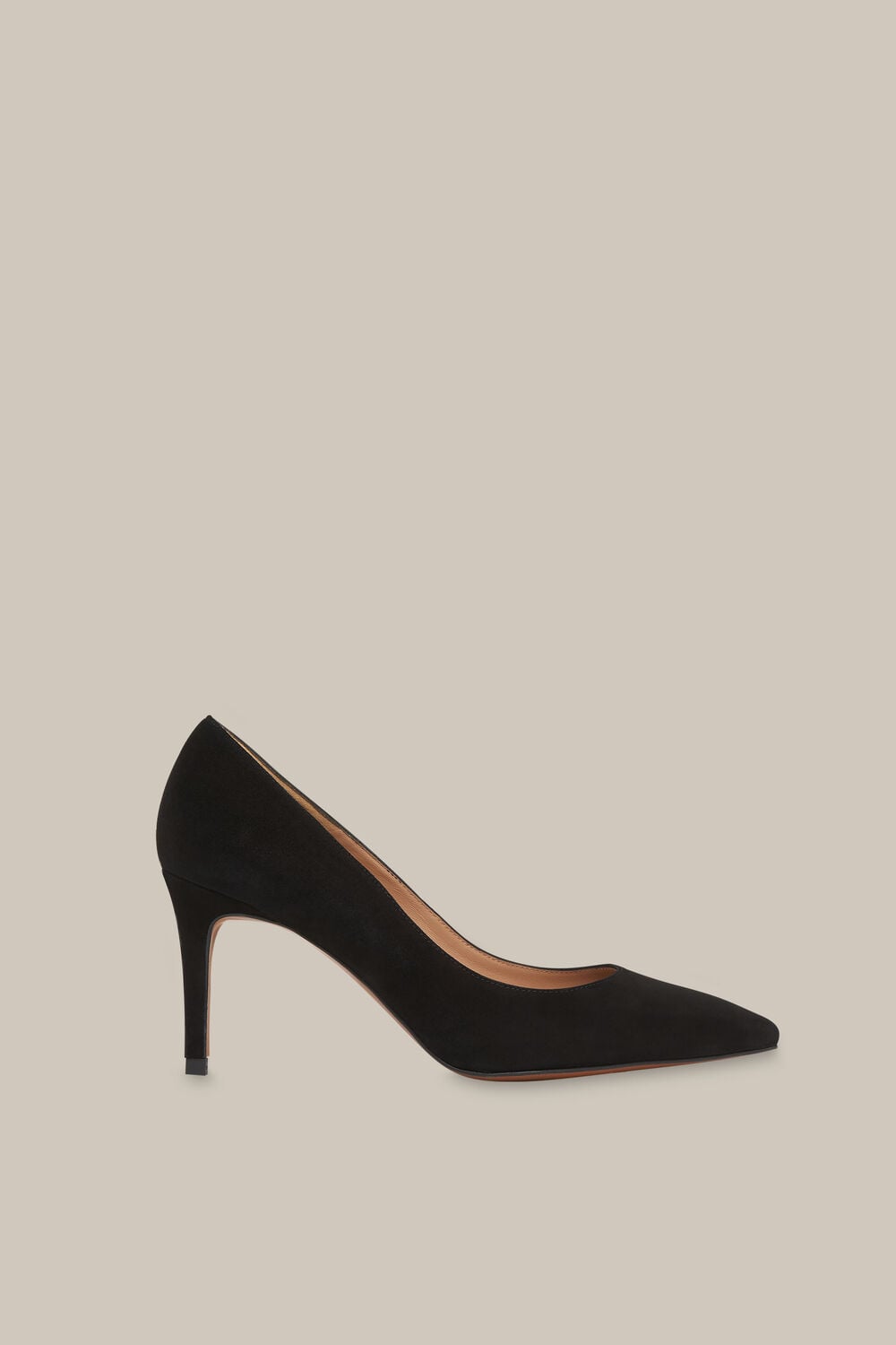 Black Cari Mid Suede Point Pump